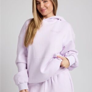 Relaxed Lilac Hoodie Sweatshirt - Unbranded